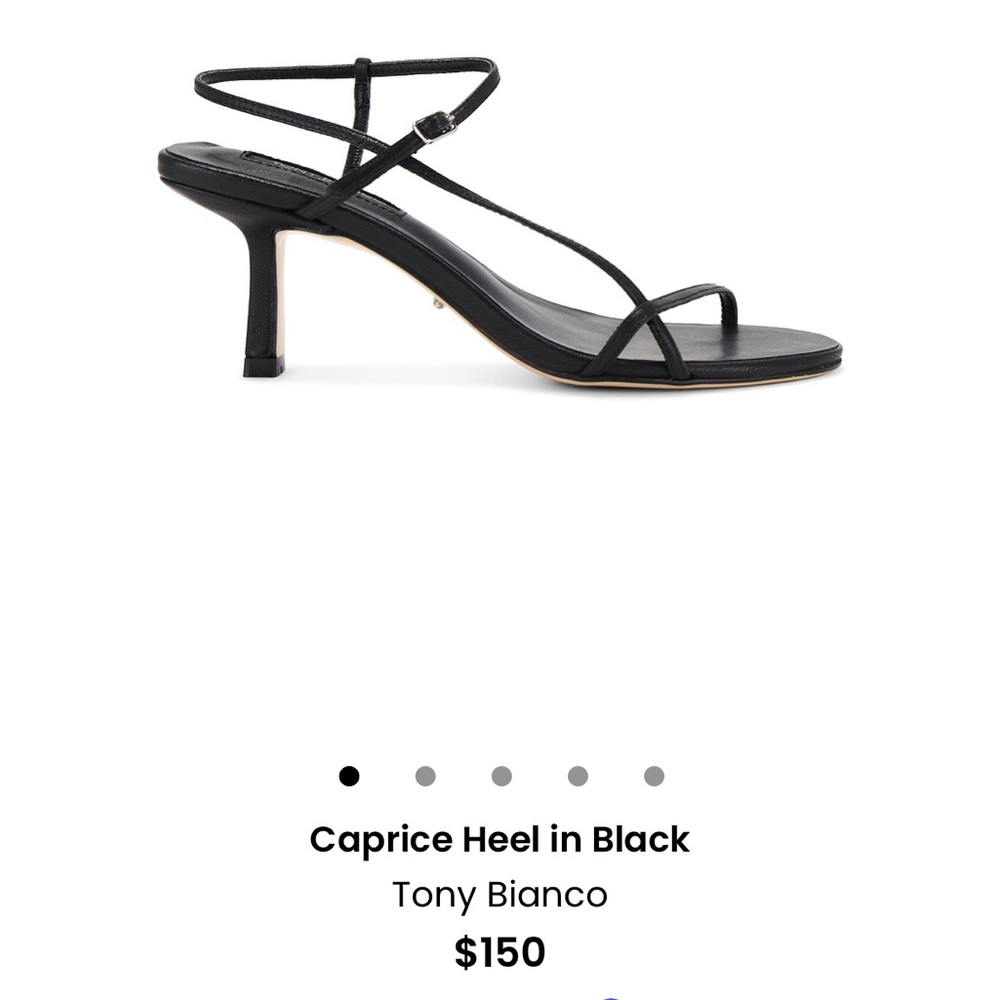 Tony Bianco Black Strappy Heels with Kitten Heel